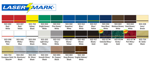 engraving color chart